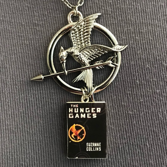 The Hunger Games by Suzanne Collins Handmade Literature Book Necklace Mockingjay - Picture 3 of 16